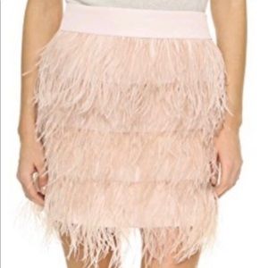 Club Monaco Pale pink ostrich feather skirt